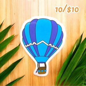 10 / $10 - Blue Hot Air Balloon Sticker - Retro